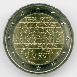 250 лет Национальной типографии 2 евро 2018 Португалия
