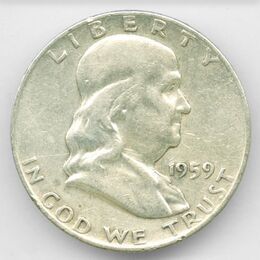 50 центов 1959 D США Серебро 0,900 12,5 гр