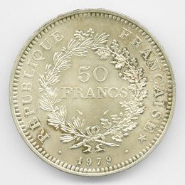 50 франков 1979 Франция Дюпре Серебро 0,900 30,0 гр