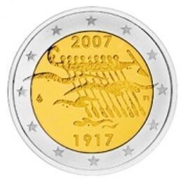 90 лет независимости Финляндии Финляндия 2 евро 2007