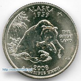 Аляска 25 центов 2008 США