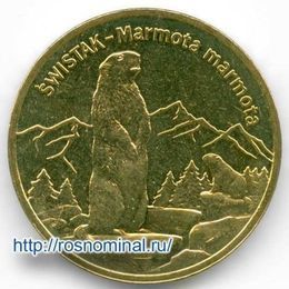 Альпийский сурок Польша 2 злотых 2006