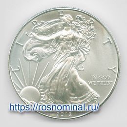 Шагающая Свобода 1 доллар 2012 США Серебро 0,999 1 oz