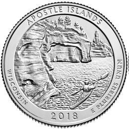 Острова Апосл D 42 парк США 25 центов 2018