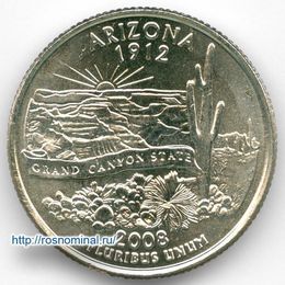 Аризона 25 центов 2008 США