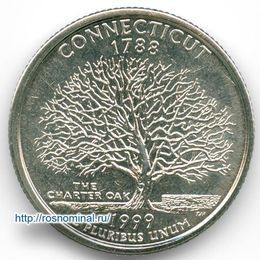 Коннектикут 25 центов 1999 США