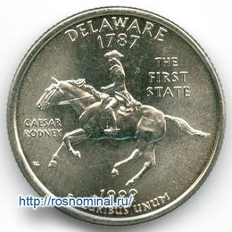 Делавэр 25 центов 1999 США
