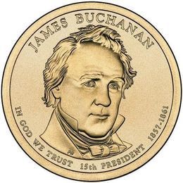 Джеймс Бьюкенен P 15 президент США 1 доллар 2010