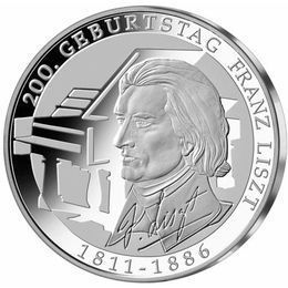 Ференц Лист Серебро 0,625 18,0 Германия 10 евро 2011