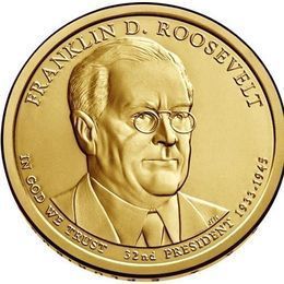 Франклин Рузвельт P 32 президент США 1 доллар 2014