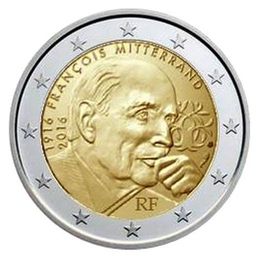 Франсуа Миттеран Франция 2 евро 2016