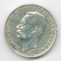 Фридрих II 5 марок 1908 Германия (Баден)