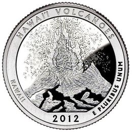 Гавайские вулканы P 14 парк США 25 центов 2012