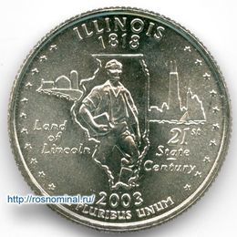 Иллинойс 25 центов 2003 США