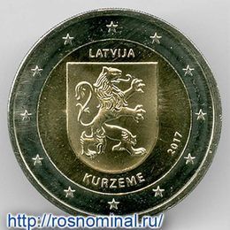 Историческая область Курземе 2 евро 2017 Латвия