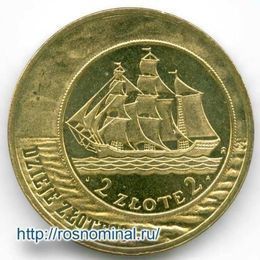 История злотого 2 zl 1936 Польша 2 злотых 2005