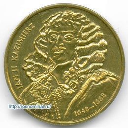 Ян II Казимир 2 злотых 2000 Польша