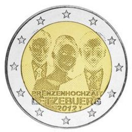 Королевская свадьба Люксембург 2 евро 2012