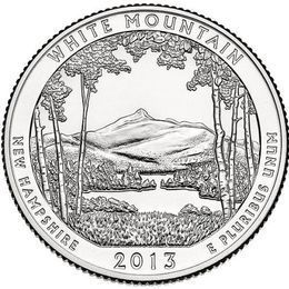 Лес Белые горы P 16 парк США 25 центов 2013