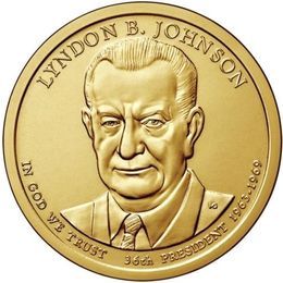 Линдон Джонсон P 36 президент США 1 доллар 2015