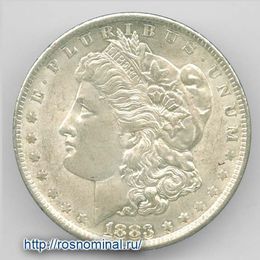Моргановский доллар 1 доллар 1883  США (Серебро 0,900 26,73 гр)