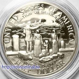 Нация эмигрантов США 50 центов 1986 PROOF