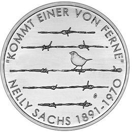 Нелли Закс Серебро 0,925 18,0 гр Германия 20 евро 2016