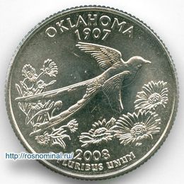 Оклахома 25 центов 2008 США