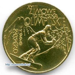Олимпийские игры в Нагано 2 злотых 1998 Польша