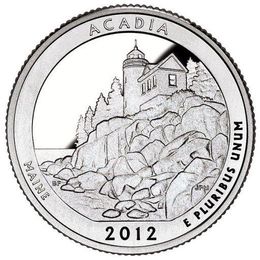 Парк Акадия P 13 парк США 25 центов 2012