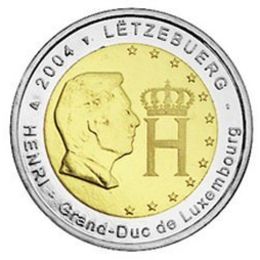 Портрет и монограмма герцога Люксембурга Анри Нассау Люксембург 2 евро 2004
