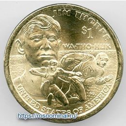 Сакагавея Спортивная легенда Джим Торп D 1 доллар 2018 США