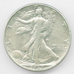 Шагающая Свобода 50 центов 1945 США Серебро 0,900 12,5 гр