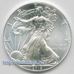 Шагающая свобода США Серебро 0,999,99 1 oz 1 доллар 2015