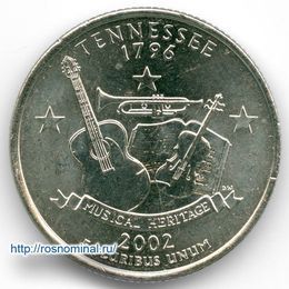 Теннесси 25 центов 2002 США