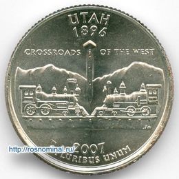 Юта 25 центов 2007 США