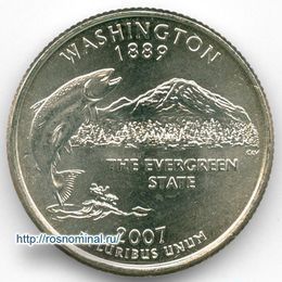 Вашингтон 25 центов 2007 США