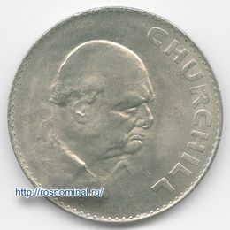 Уинстон Черчилль 1 крона 1965 Великобритания (сост. XFine)