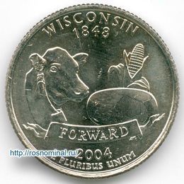 Висконсин 25 центов 2004 США