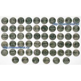 Полный комплект 56 монет Штаты США и Территории