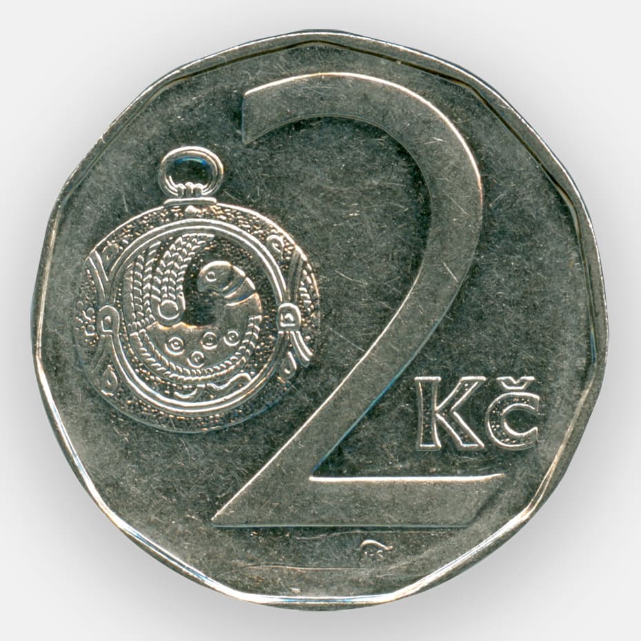 Gramm coin цена. Монеты Чехии. 2 Кроны. Чехия 2 кроны, 1993-2022.
